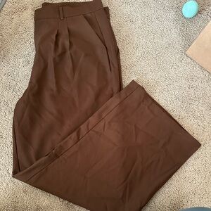 Wide Leg Women's Pants in Rich Brown